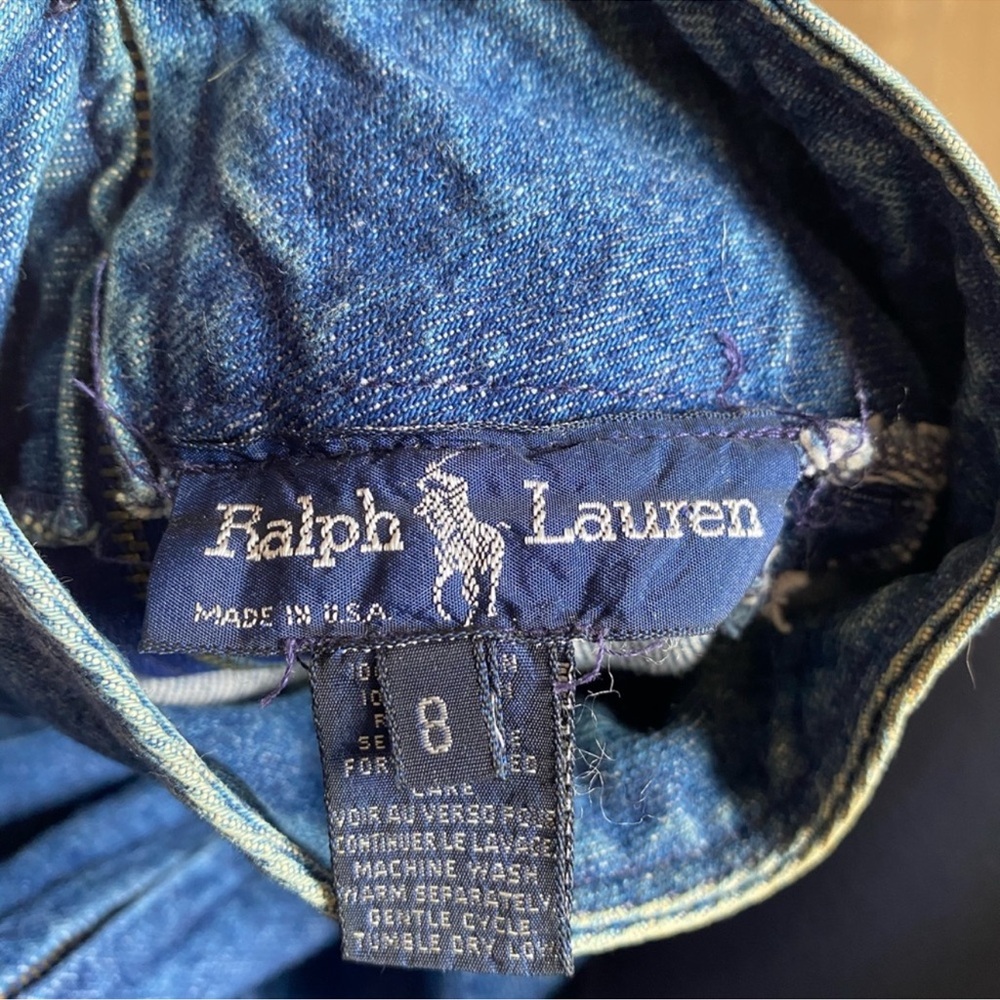Vintage Ralph Lauren Denim High Neck Jean Dress - Picture 7 of 9